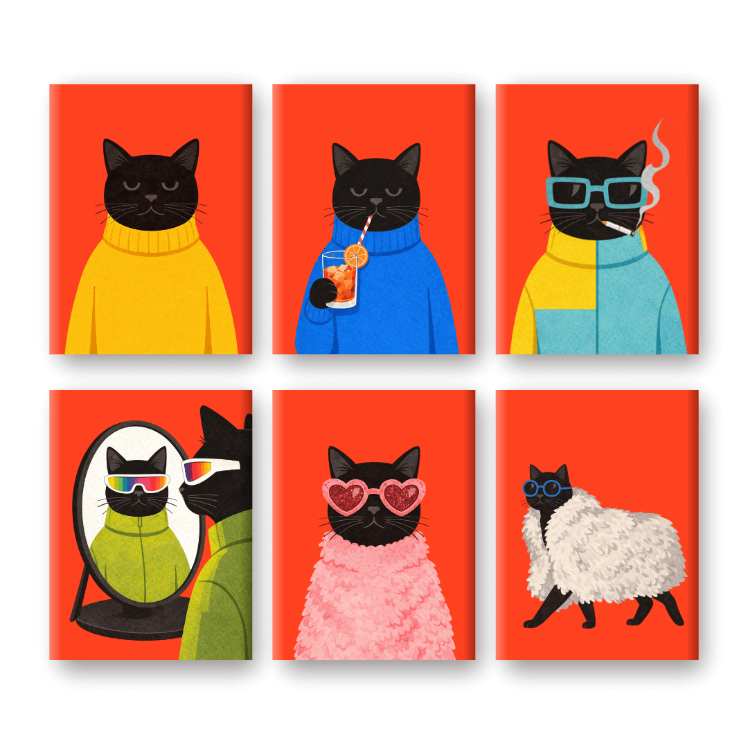 Elegantes Schwarze-Katzen