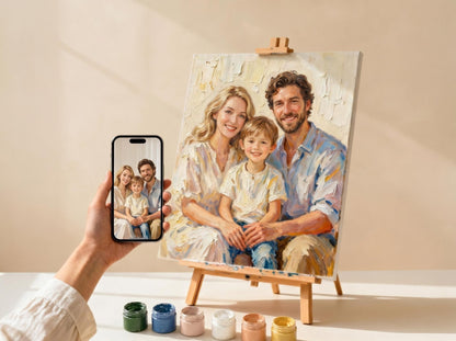 Benutzerdefinierte Familienfoto zu malen, personalisiertes Geschenk für Familien-Malerei nach Zahlen bereit zu hängen