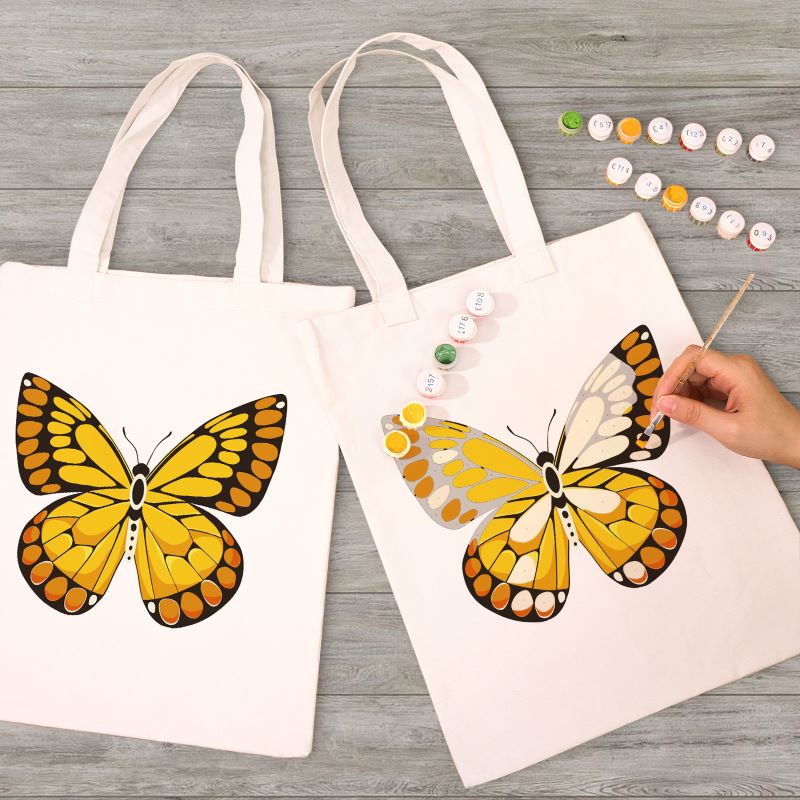 Malen nach Zahlen Totebag – Schmetterlinge | 4 Spezies