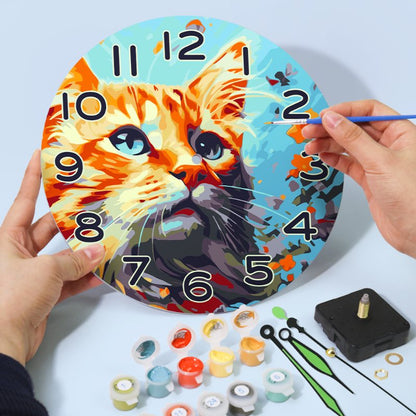 Malen nach Zahlen Uhr – Hübsche Katze