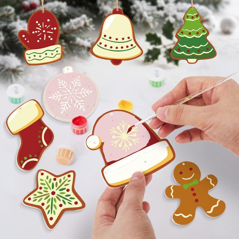 Malen nach Zahlen - 8 Weihnachtsanhängern | Winter-Set