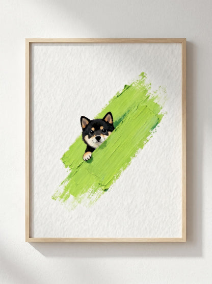 Schwarzer Shiba Inu Welpe – Malen nach Zahlen für Kinder