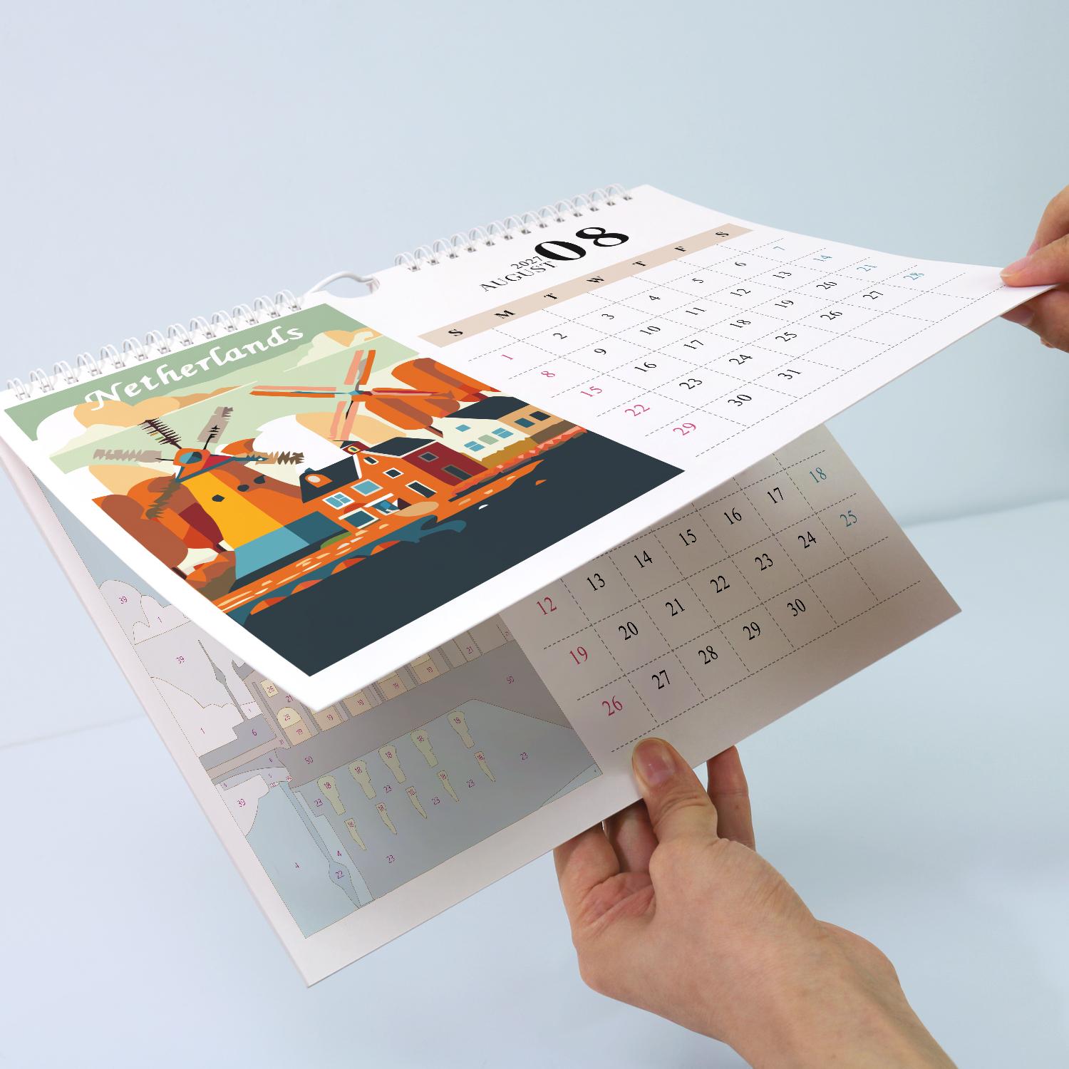 2027 Malen nach Zahlen Kalender | Berühmte Monumente Edition