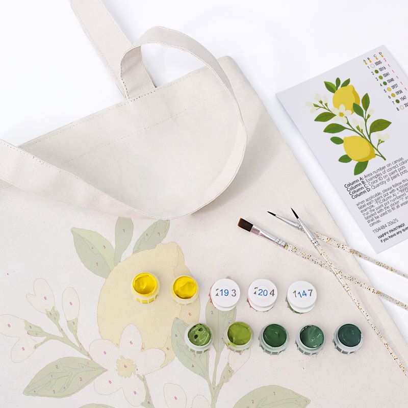 Malen nach Zahlen Totebag – Zitronenpflanze