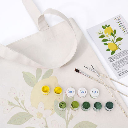 Malen nach Zahlen Totebag – Zitronenpflanze