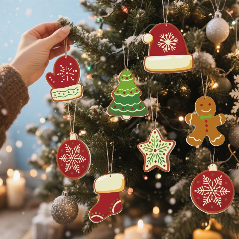 Malen nach Zahlen - 8 Weihnachtsanhängern | Winter-Set