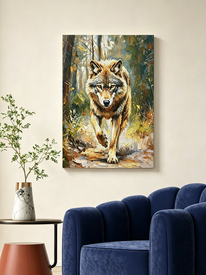 Wolf im herbstlichen Wald- Malen nach Zahlen