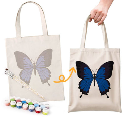 Malen nach Zahlen Totebag – Schmetterlinge | 4 Spezies