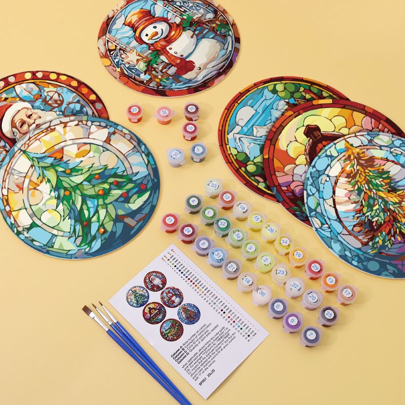 Malen nach Zahlen - Weihnachts-Tischsets | 6 Stück
