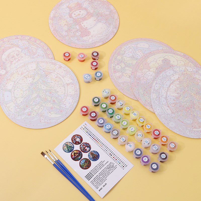 Malen nach Zahlen - Weihnachts-Tischsets | 6 Stück
