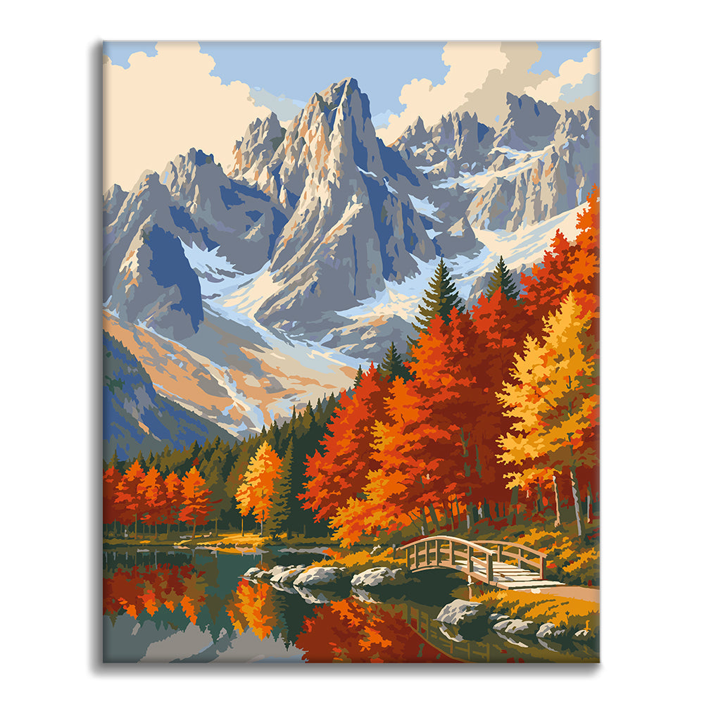 Herbstspiegelung – Malen nach Zahlen
