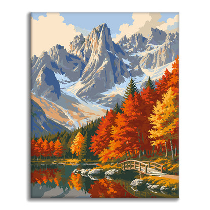 Herbstspiegelung – Malen nach Zahlen