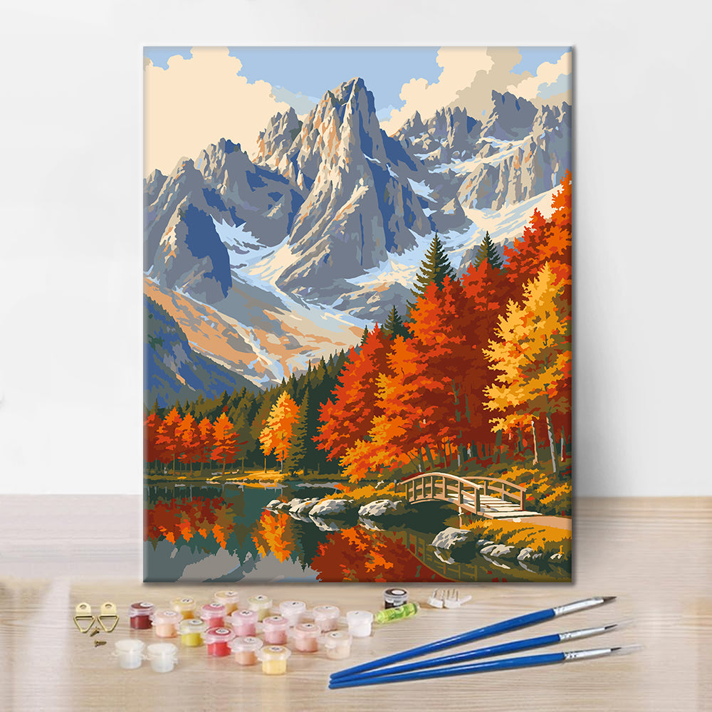 Herbstspiegelung – Malen nach Zahlen