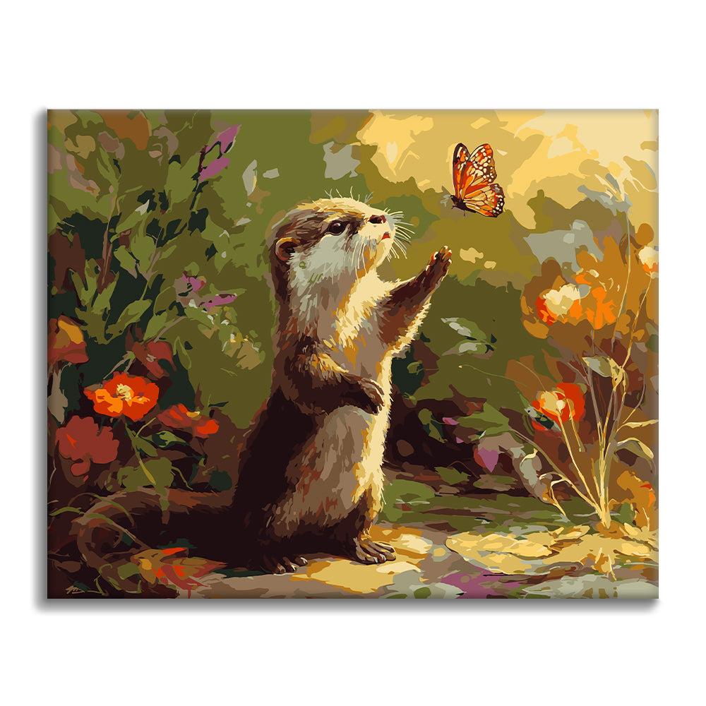Otter und Schmetterling – Malen nach Zahlen