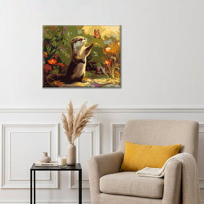 Otter und Schmetterling – Malen nach Zahlen