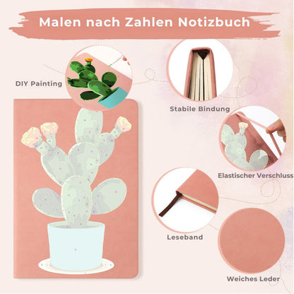Malen nach Zahlen - Notizbuch – Kaktus | 2 Farben