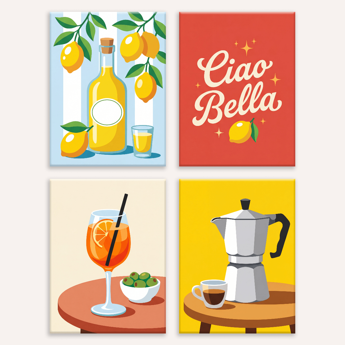 Ciao Bella – 4er Mini-Set | Malen nach Zahlen