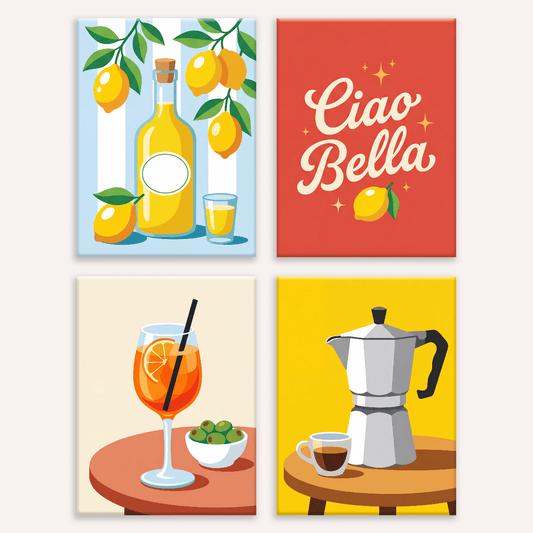 Ciao Bella – 4er Mini-Set | Malen nach Zahlen