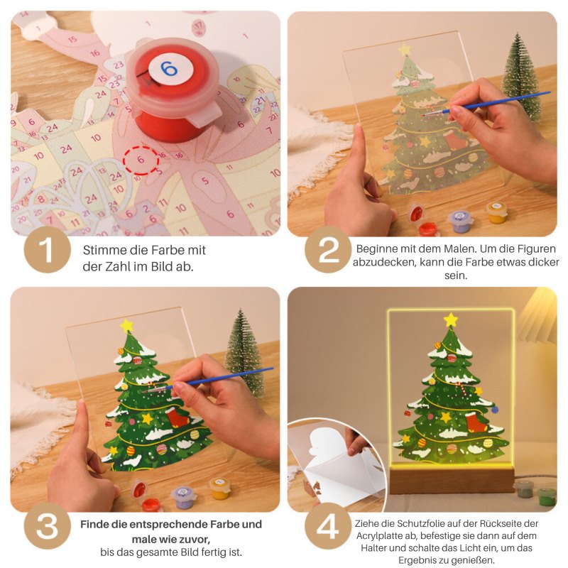 Malen nach Zahlen Weihnachtslampe | Weihnachtsbaum