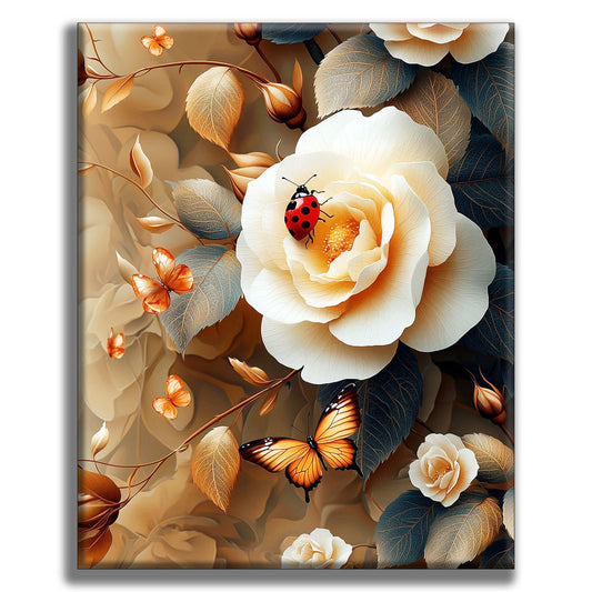Die SchÃ¶nheit der weiÃen Rose - Malen nach Zahlen
