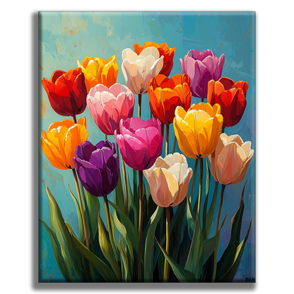 Farbenfrohe FrÃ¼hlingsblÃ¼te - Malen nach Zahlen
