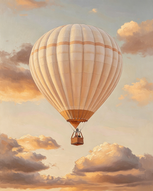 Heißluftballon in den Wolken- Malen nach Zahlen