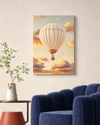 Heißluftballon in den Wolken- Malen nach Zahlen