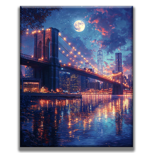 Mondlicht Ã¼ber der BrÃ¼cke - Malen nach Zahlen