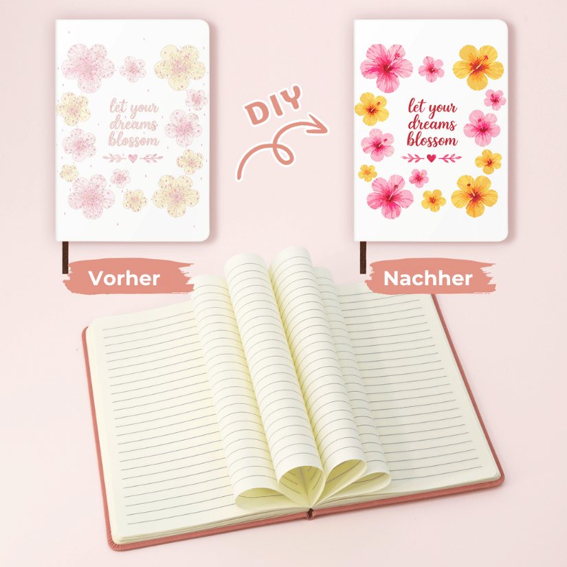 Malen nach Zahlen Notizbuch – Tropische Blüten
