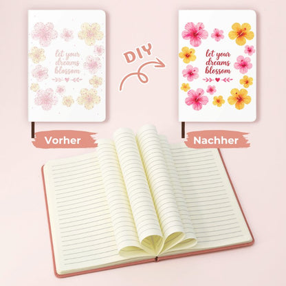 Malen nach Zahlen Notizbuch – Tropische Blüten