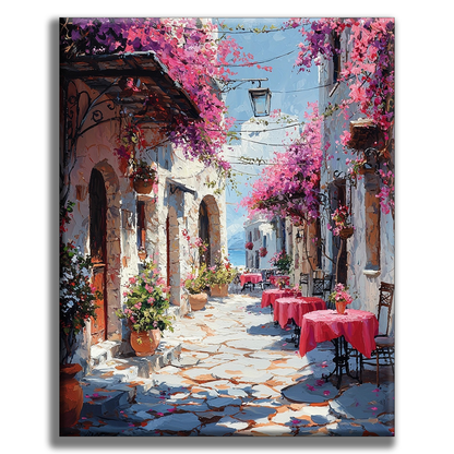 Romantisches CafÃ© Landschaft - Malen nach Zahlen