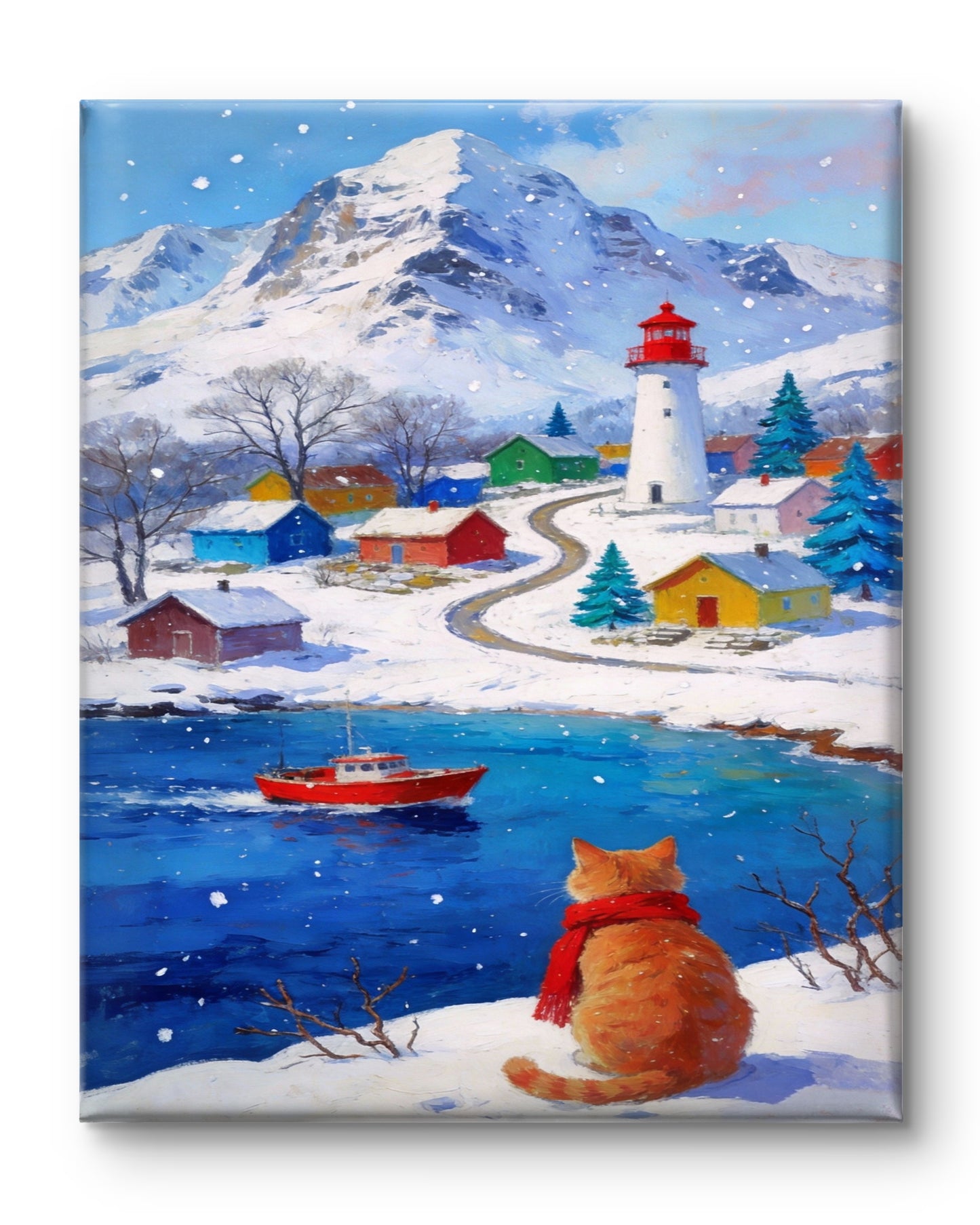 Roter Kater im Schnee