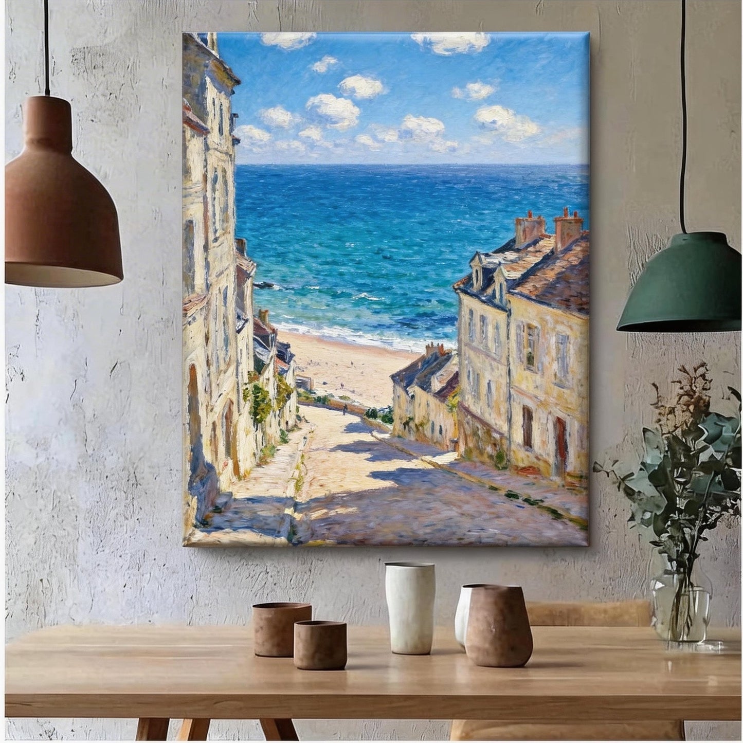 Sonnenlicht über der Küstenstraße