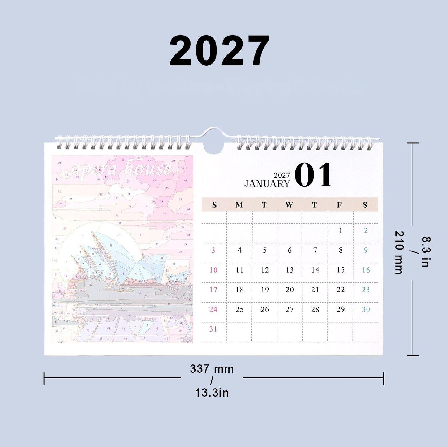 2027 Malen nach Zahlen Kalender | Berühmte Monumente Edition