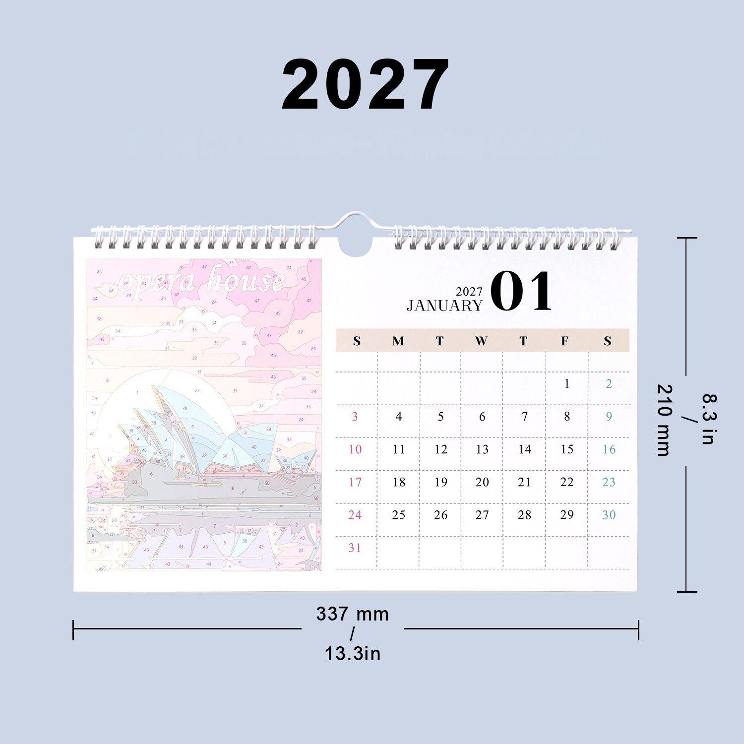 2027 Malen nach Zahlen Kalender | Berühmte Monumente Edition