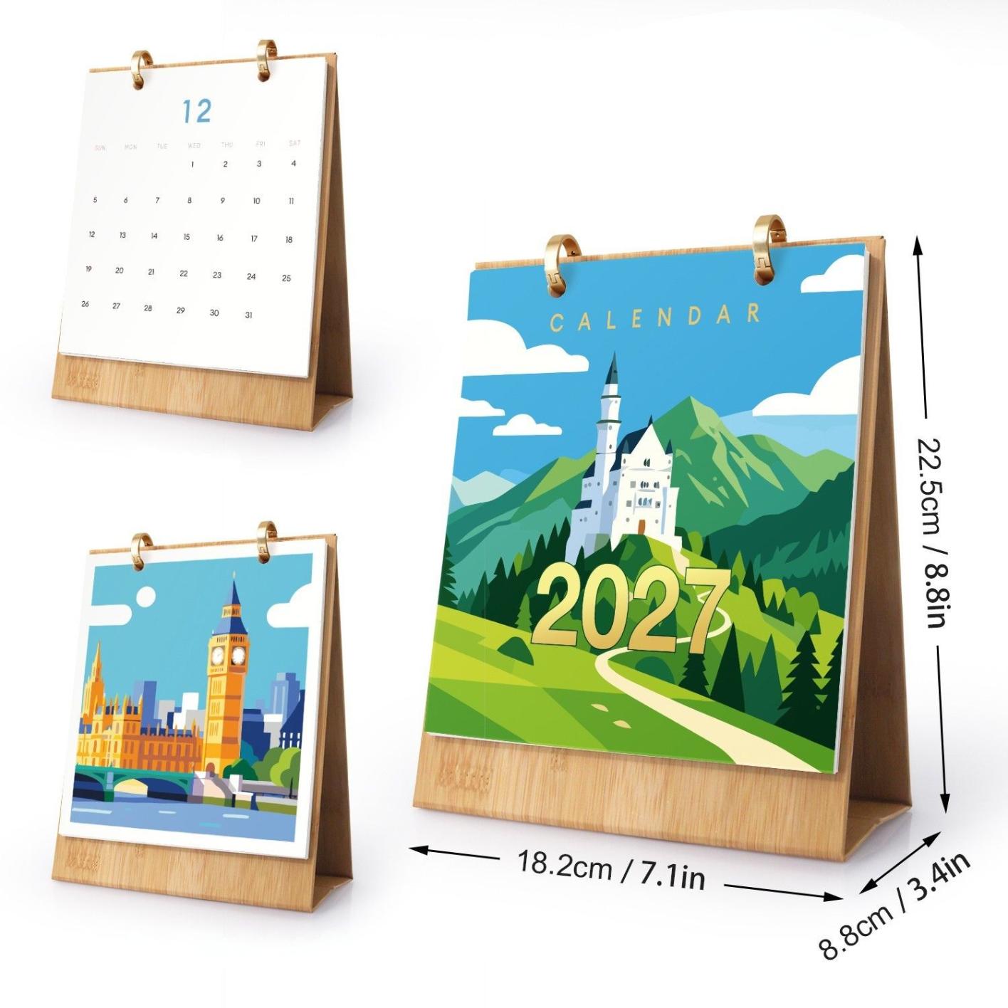 2027 Malen nach Zahlen Tischkalender | Reise Edition