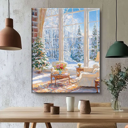 Weihnachtliche Sitzecke - Malen nach Zahlen