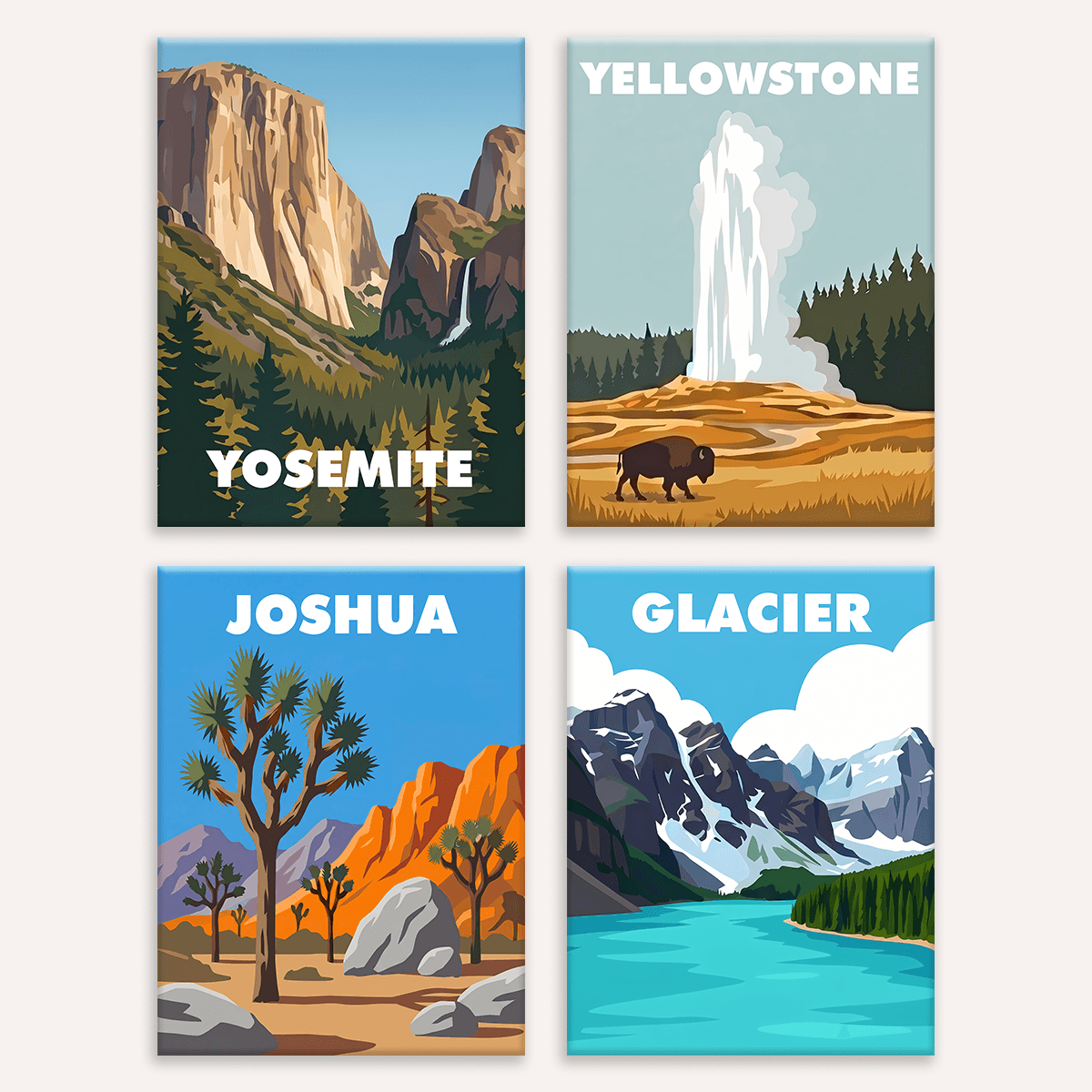 Wilder Westen Teil 1 – 4er Mini-Set | Malen nach Zahlen