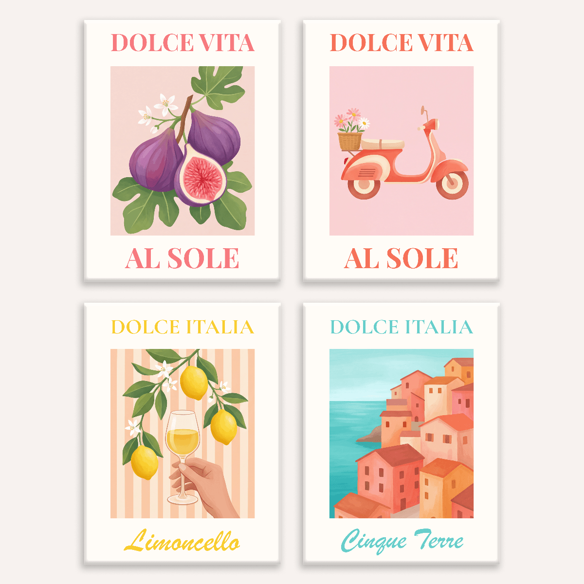 Dolce Vita – 4er Mini-Set | Malen nach Zahlen