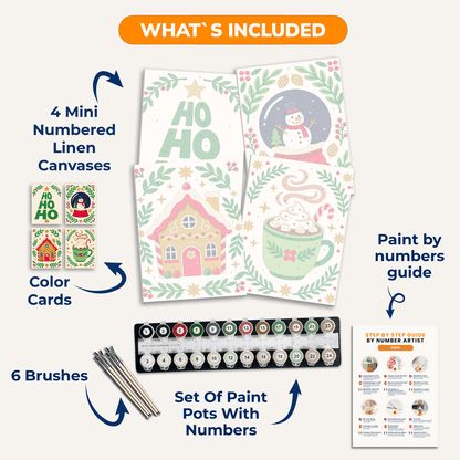 Ho Ho Ho – 4er Mini-Set | Malen nach Zahlen