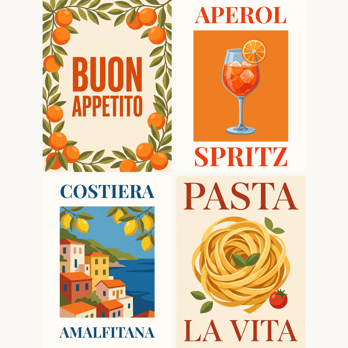 Guten Appetit – 4er Mini-Set | Malen nach Zahlen