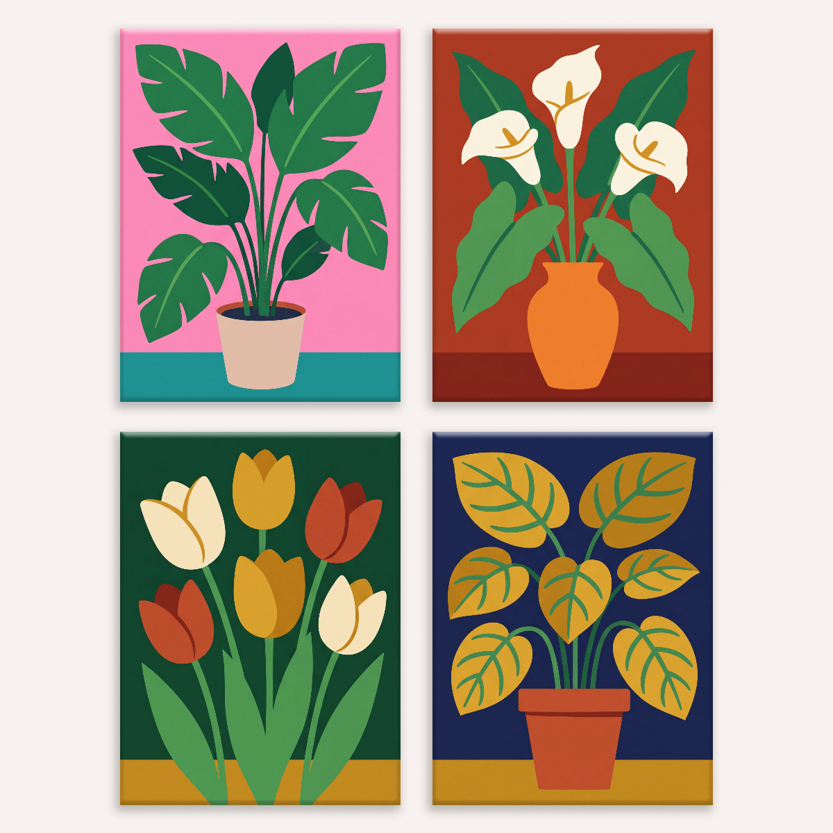 Farbenpracht – 4er Mini-Set | Malen nach Zahlen