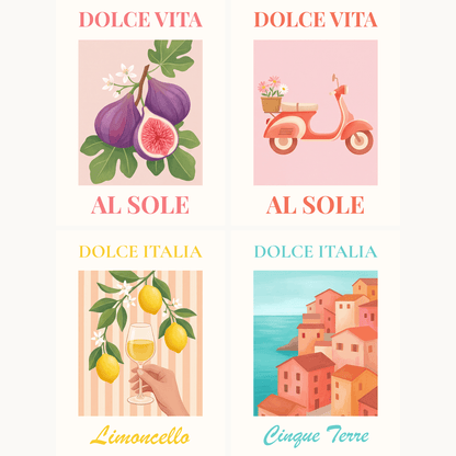 Dolce Vita – 4er Mini-Set | Malen nach Zahlen