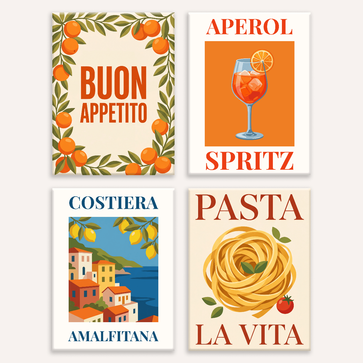 Guten Appetit – 4er Mini-Set | Malen nach Zahlen