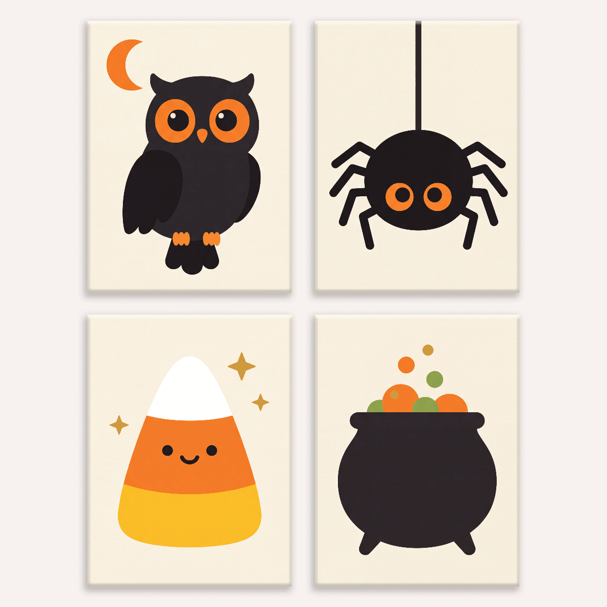Halloween-Naschwerk – 4er Mini-Set | Malen nach Zahlen