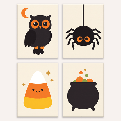 Halloween-Naschwerk – 4er Mini-Set | Malen nach Zahlen