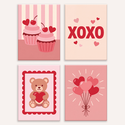 Meine ganze Liebe – 4er Mini-Set | Malen nach Zahlen