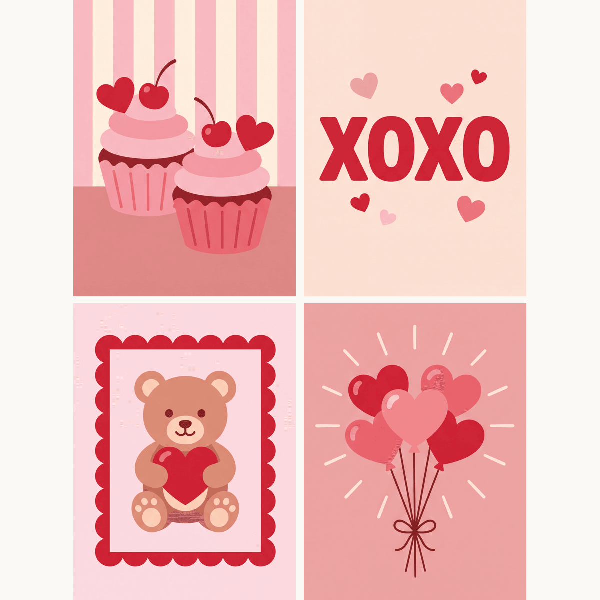 Meine ganze Liebe – 4er Mini-Set | Malen nach Zahlen