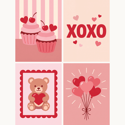 Meine ganze Liebe – 4er Mini-Set | Malen nach Zahlen