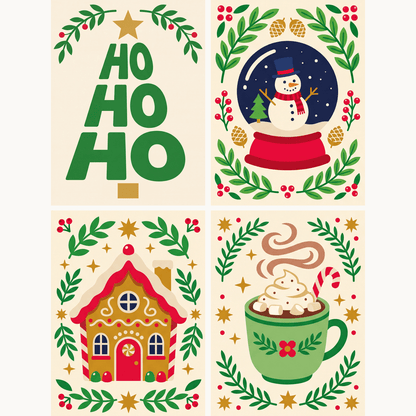 Ho Ho Ho – 4er Mini-Set | Malen nach Zahlen
